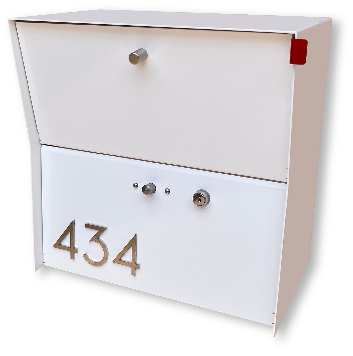 RetroBox Locking Small Package Wall Mounted Mailbox in White