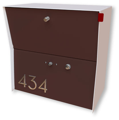 RetroBox Locking Small Package Wall Mounted Mailbox in White