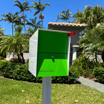 NEW! The Retrobox Locking Package Dropbox in ARCTIC WHITE - Modern Mailbox