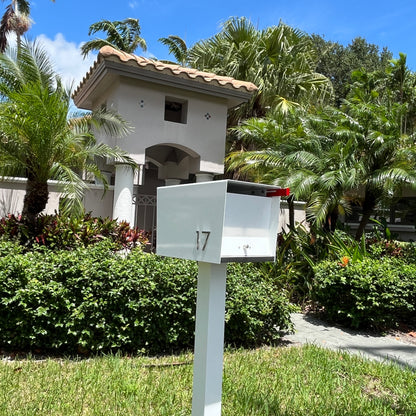 NEW!!!!   QUICK SHIP UptownBox in ARCTIC WHITE on WHITE - Modern Mailbox