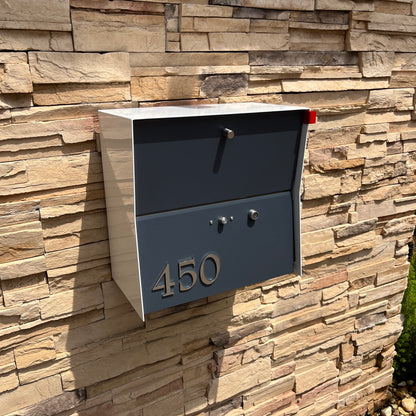 RetroBox Locking Small Package Wall Mounted Mailbox in White
