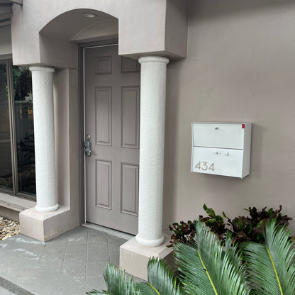 RetroBox Locking Small Package Wall Mounted Mailbox in White