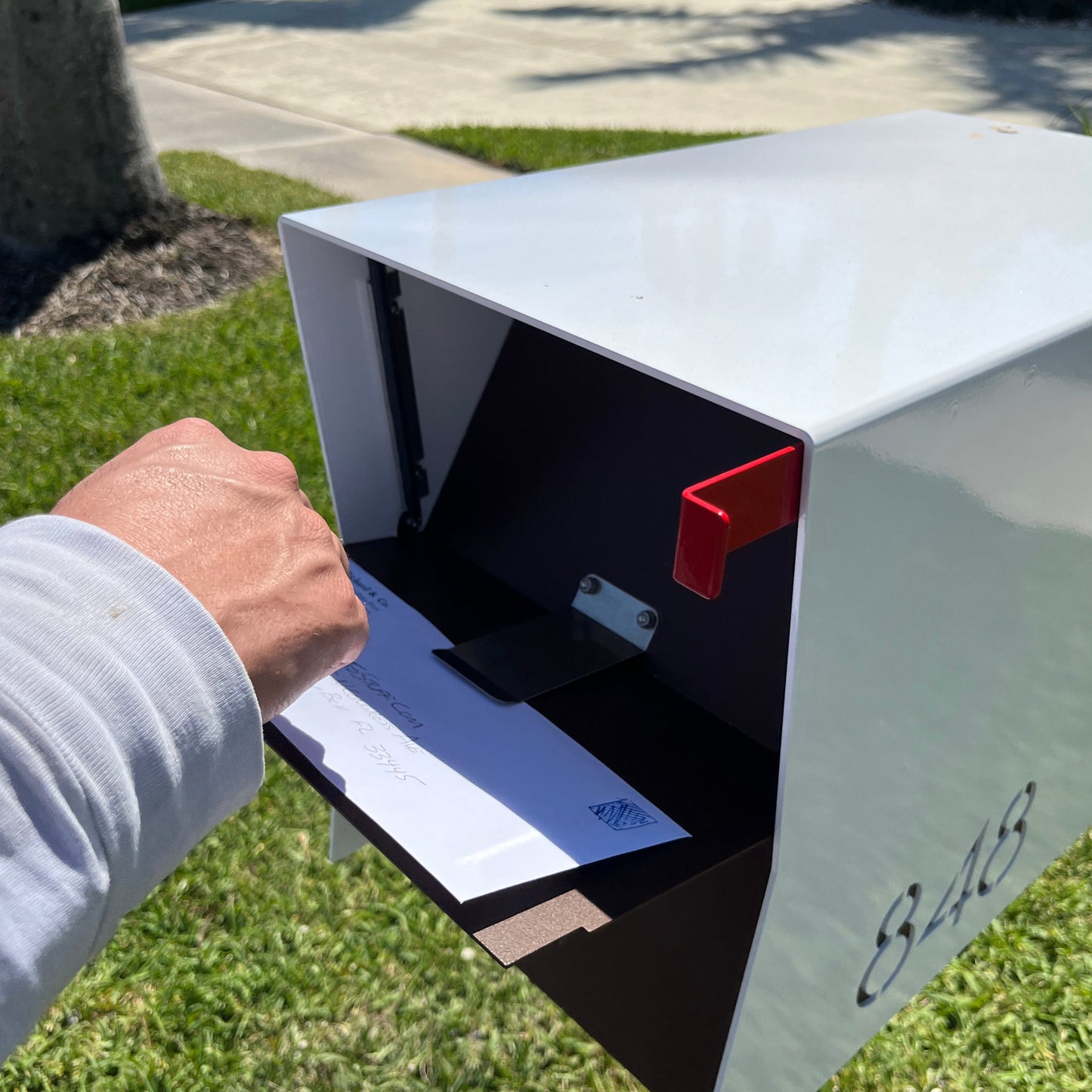 NEW! The UpTown Box Locking Package Dropbox in ARCTIC WHITE - Modern Mailbox