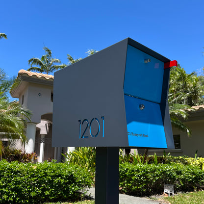 NEW! The Retrobox Locking Package Dropbox in GRAY- Modern Mailbox