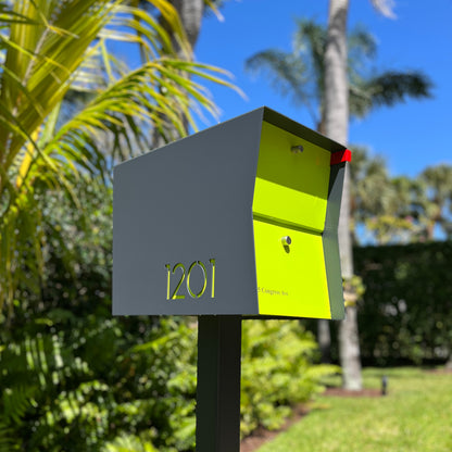 NEW! The Retrobox Locking Package Dropbox in GRAY- Modern Mailbox