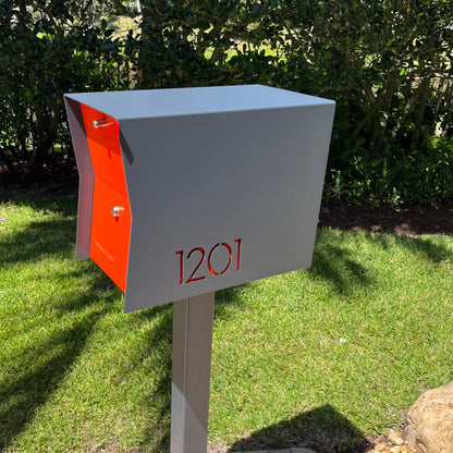 NEW! The Retrobox Locking Package Dropbox in GRAY- Modern Mailbox