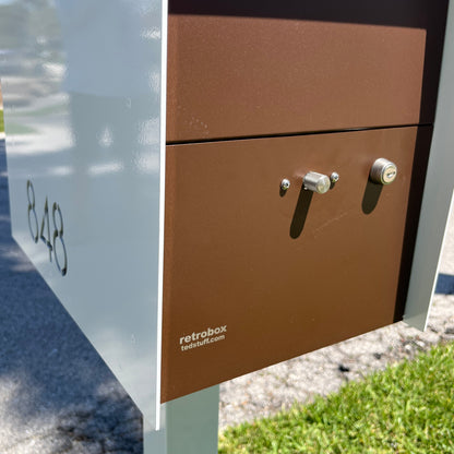 NEW! The Retrobox Locking Package Dropbox in COCONUT - Modern Mailbox