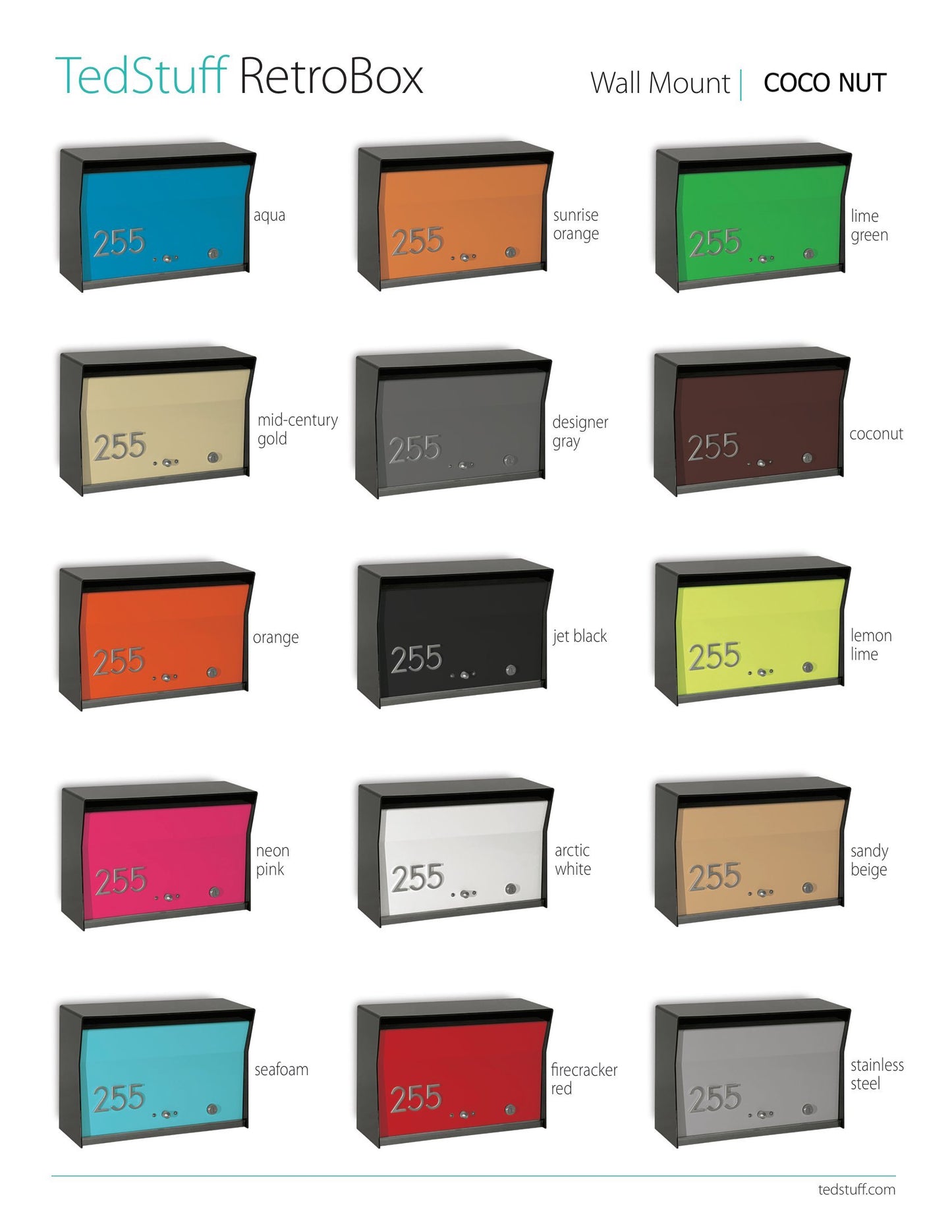 RetroBox Locking Wall Mounted Mailbox in COCONUT