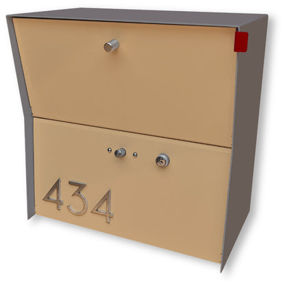 RetroBox Locking Small Package Wall Mounted Mailbox in Designer Gray