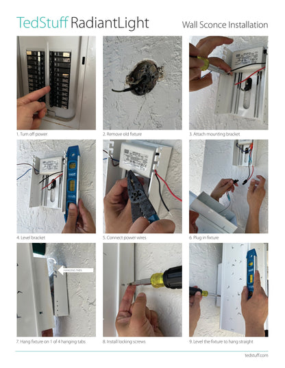 RadiantLight Wall Sconces Installation Steps