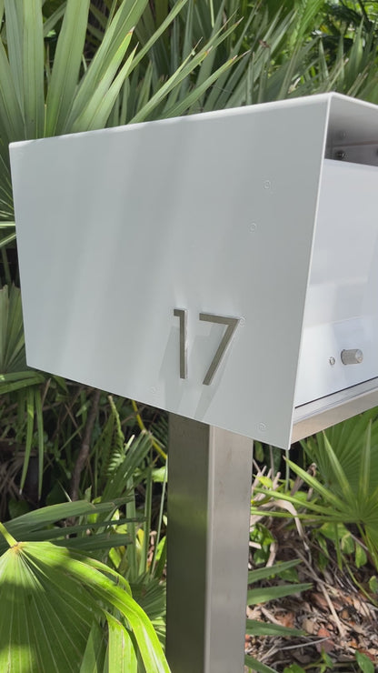NEW!!!!   QUICK SHIP UptownBox in ARCTIC WHITE on WHITE - Modern Mailbox