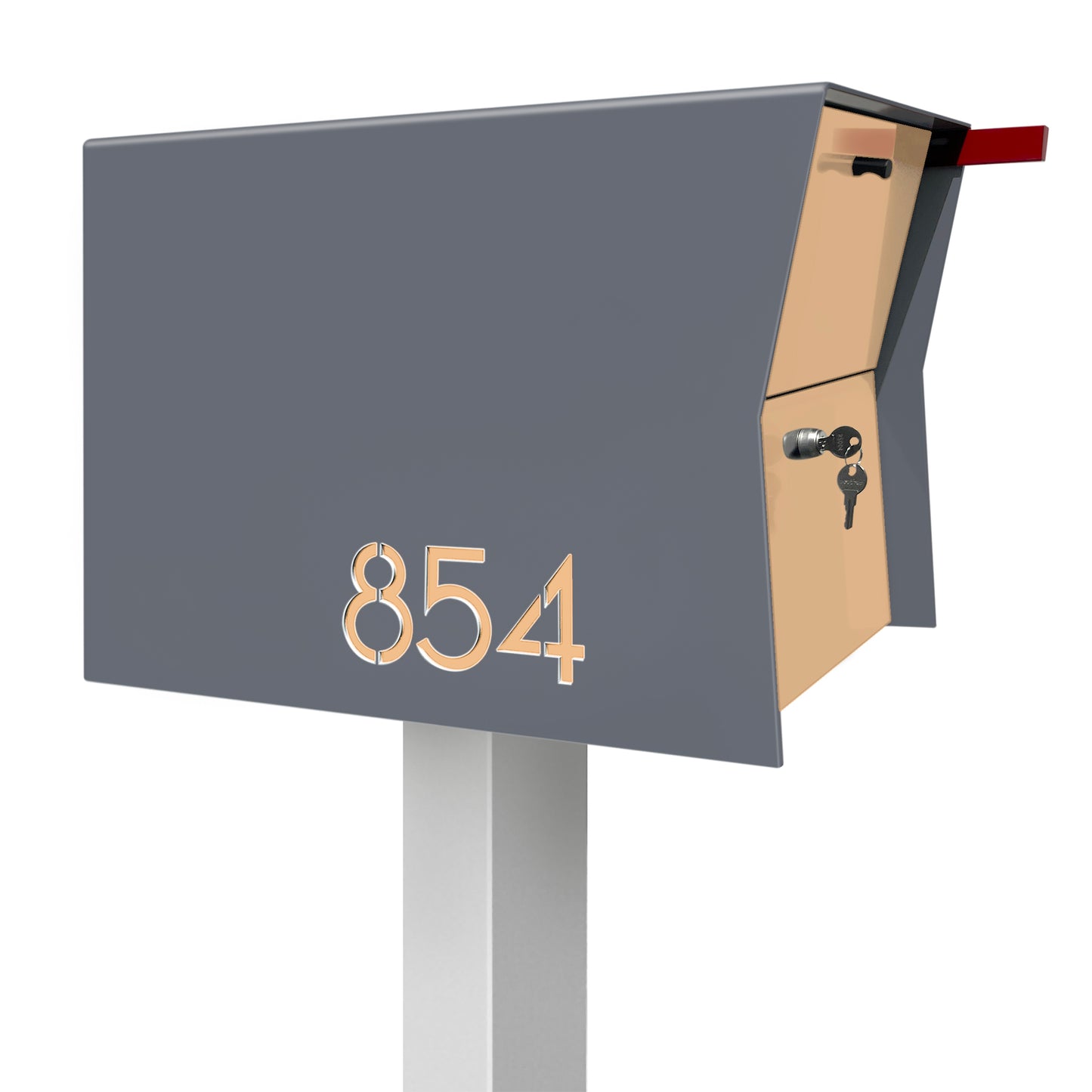 NEW! The Retrobox Locking Package Dropbox in GRAY- Modern Mailbox