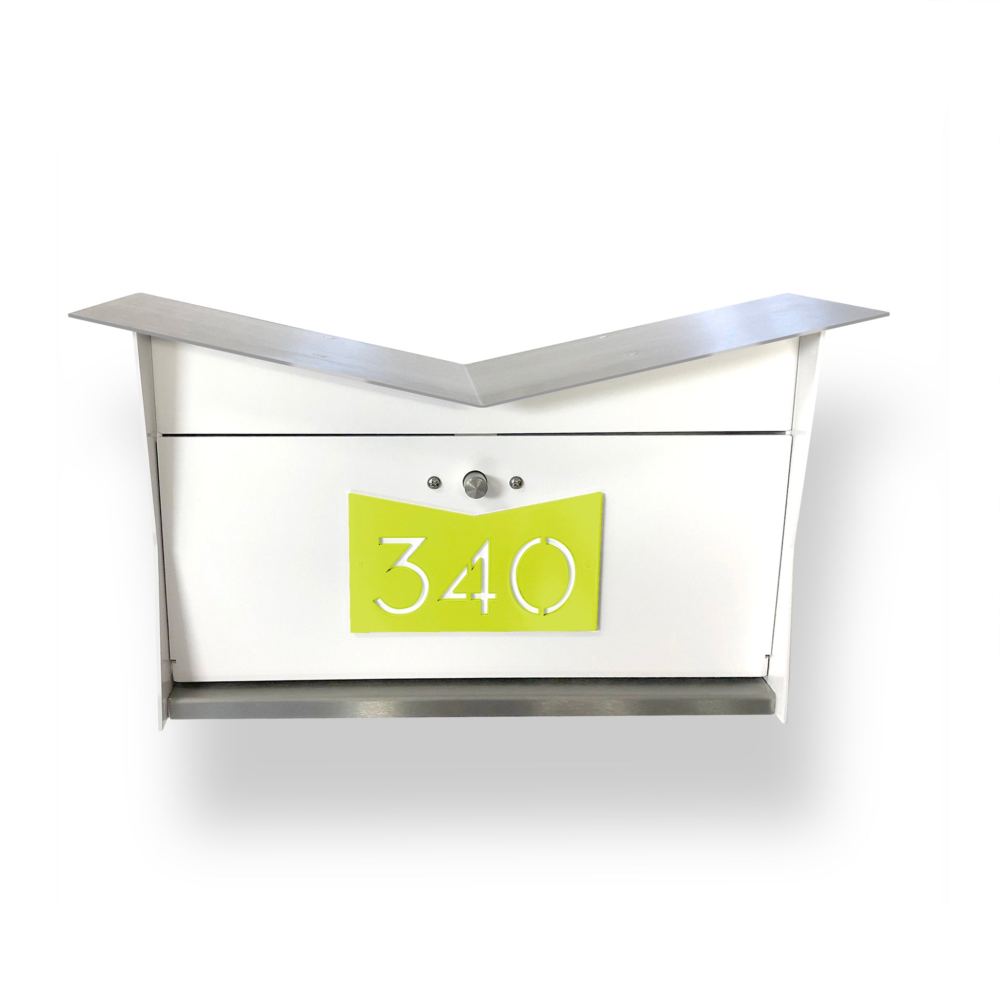 Wall Mount Mailbox | ButterFly Box in arctic white and lemon lime
