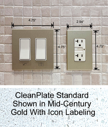 CleanPlate Designer Series Shown in Mid-Century Gold With Icon Labeling