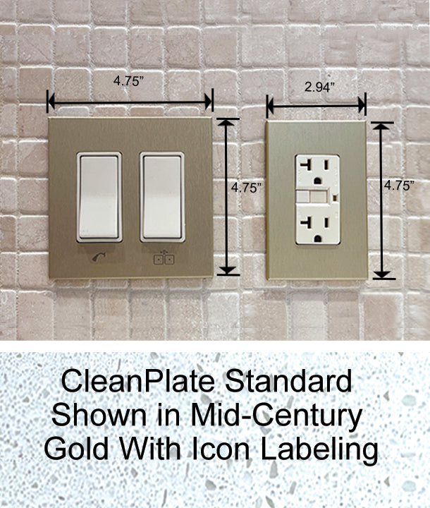 CleanPlate Wall Plate in Stainless Steel for Rocker Switches
