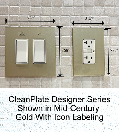 CleanPlate Wall Plate in Stainless Steel for Rocker Switches
