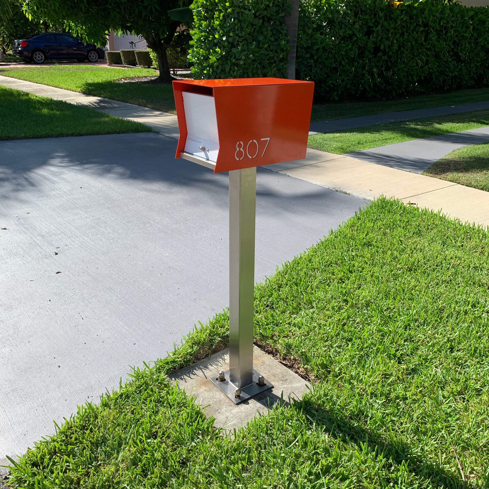 The Original RetroBox in CUSTOM COLORS - Modern Mailbox orange steel