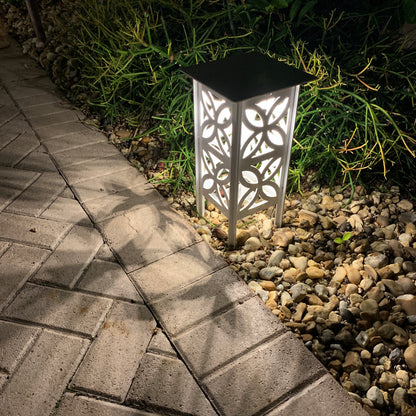 RadiantLight Mid-Century Landscape Light - Garden Light white at night