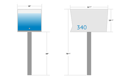 The Original UptownBox in ARCTIC WHITE - Modern Mailbox white blue blueprints