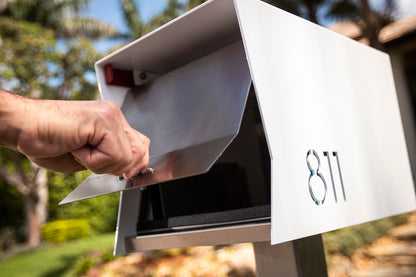 The Original UptownBox in ARCTIC WHITE - Modern Mailbox white steel