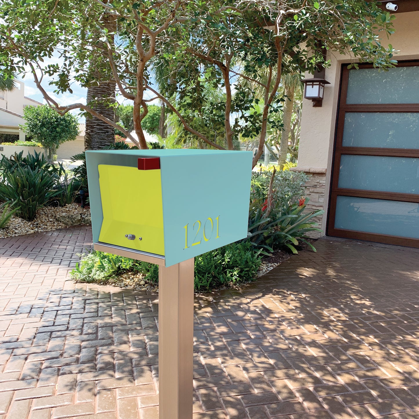 The Original UptownBox in CUSTOM COLORS - Modern Mailbox blue green