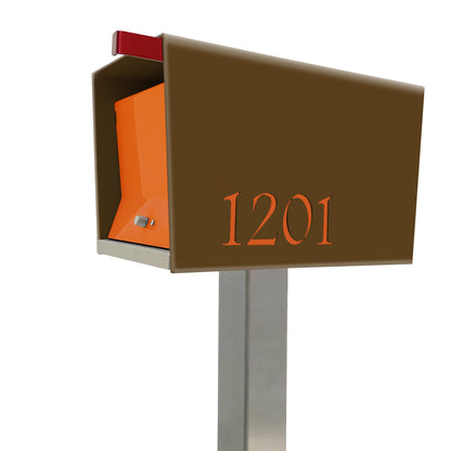 The Original UptownBox in COCONUT - Modern Mailbox brown orange