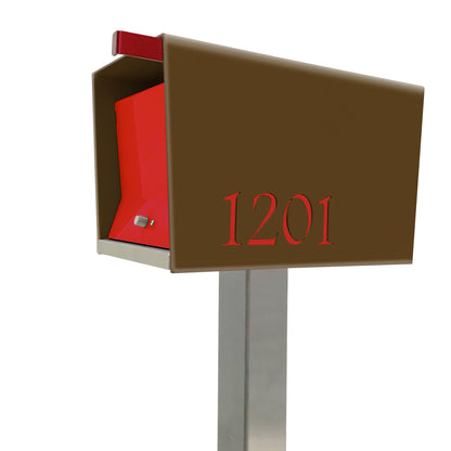 The Original UptownBox in COCONUT - Modern Mailbox brown red