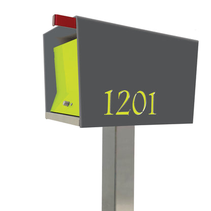 The Original UptownBox in DESIGNER GRAY - Modern Mailbox grey lime