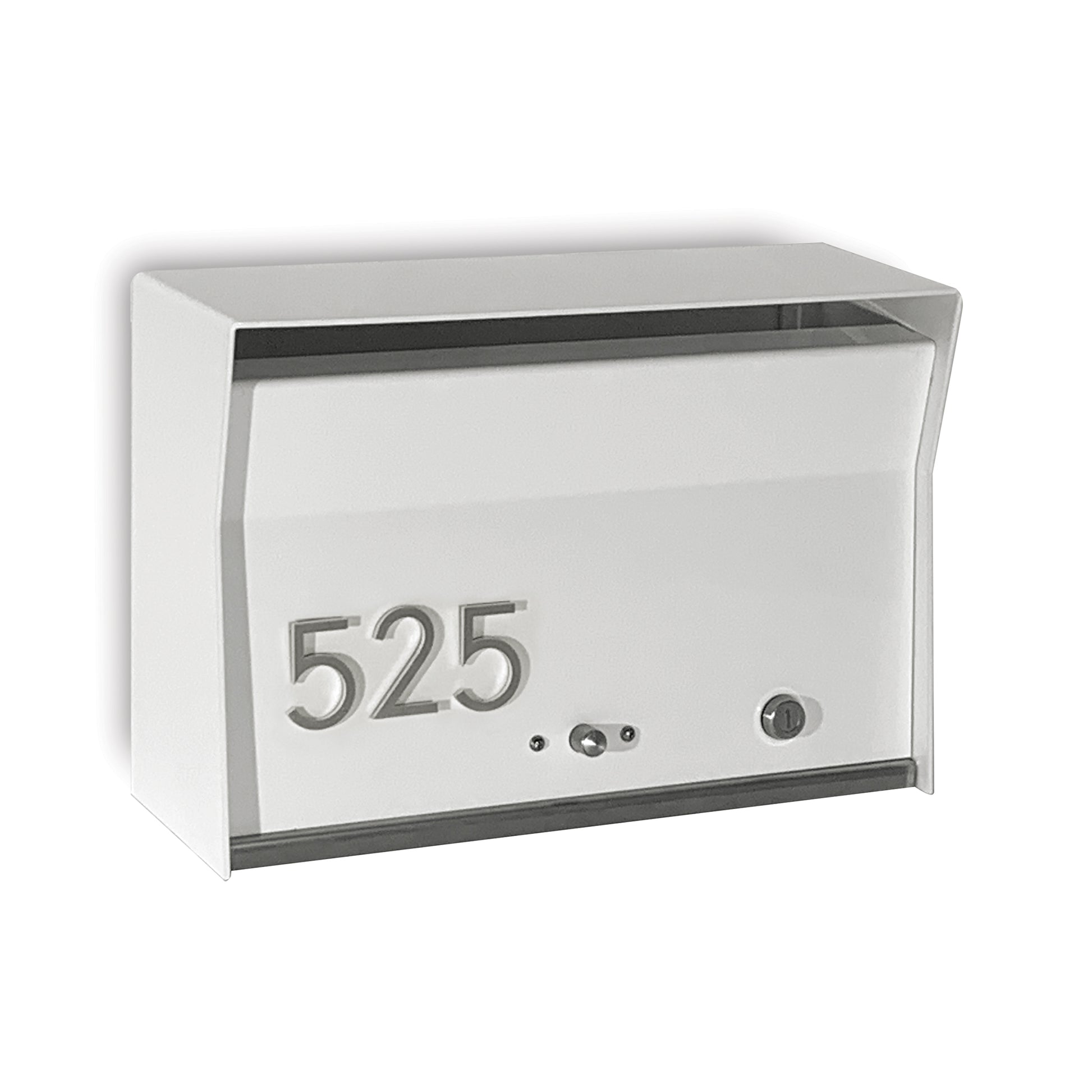 RetroBox Locking Wall Mount Mailbox in arctic white