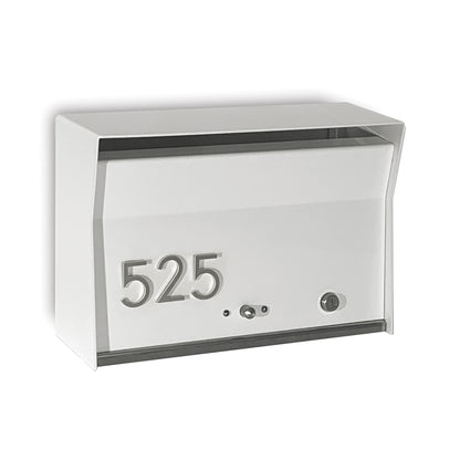 RetroBox Locking Wall Mount Mailbox in arctic white